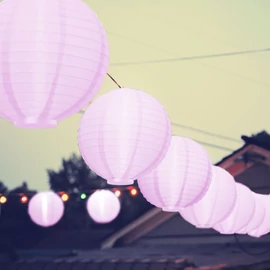 LED-es lampion, 1 LED, rózsaszín, 2 x AAA