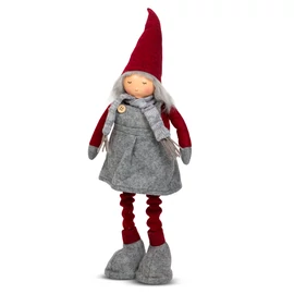 Karácsonyi textil manó figura, teleszkópos lábbal, 40, 60 cm