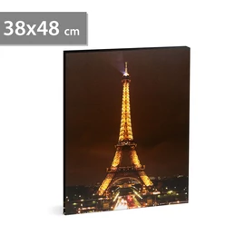 LED-es fali hangulatkép, "Eiffel torony",  2 x AA, 38 x 48 cm