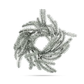 Karácsonyi dekoráció, koszorú, zöld, havas, 27 cm