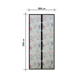 Szúnyogháló függöny ajtóra, mágneses, 100 x 210 cm, madár mintás