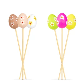 Húsvéti dekoráció - tojás szett - leszúrható - 6 féle - 4 cm