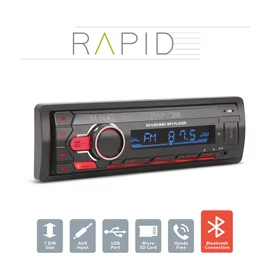 Fejegység "Rapid", 1 DIN, 4 x 50 W, BT, MP3, AUX, SD, USB