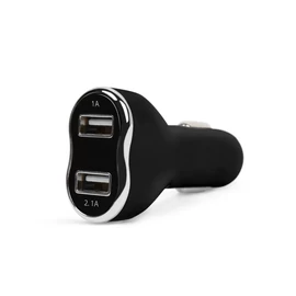 Autós szivargyújtó adapter, 2 x USB, fekete