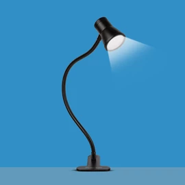 Flexibilis asztali lámpa - csipeszes - USB - állítható fényerő és színhőmérséklet - LED - fém