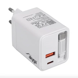 Akyga AK-CH-30 USB-A Töltő + 2x USB-C PD 5-20V / max. 3.25A 65W Quick Charge 3.0