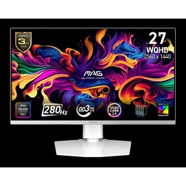 MSI MAG 272QPW QD-OLED X28 - 26.5" WQHD QD-OLED 280Hz montor, fehér