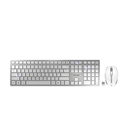 CHERRY DW 9100 SLIM billentyűzet Egér mellékelve Univerzális RF vezeték nélküli + Bluetooth QWERTY Amerikai angol Ezüst