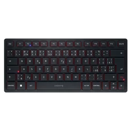CHERRY JK-9250CS-2 billentyűzet Univerzális USB + RF Wireless + Bluetooth QWERTZ Cseh, Szlovák Fekete, Vörös