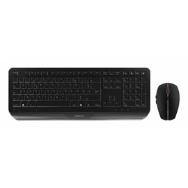 CHERRY JD-7000FR-2 billentyűzet Egér mellékelve Otthoni/irodai Vezeték nélküli RF AZERTY Francia Fekete