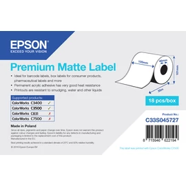 Epson C33S045727 nyomtató címke Fehér Öntapadós nyomtatócimke