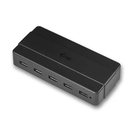 i-tec U3HUB742 hálózati csatlakozó USB 3.2 Gen 1 (3.1 Gen 1) Type-B 5000 Mbit/s Fekete