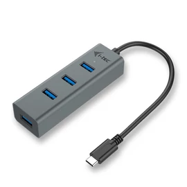 i-tec Metal C31HUBMETAL403 hálózati csatlakozó USB 3.2 Gen 1 (3.1 Gen 1) Type-C 5000 Mbit/s Szürke