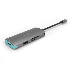 i-tec Metal C31NANODOCKPD dokkoló állomás és port replikátor Vezetékes USB 3.2 Gen 1 (3.1 Gen 1) Type-C Ezüst, Türkizkék