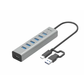 i-tec C31HUBMETAL703 hálózati csatlakozó USB 3.2 Gen 1 (3.1 Gen 1) Type-C 5000 Mbit/s Szürke