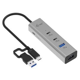 i-tec Metal CAHUBMETAL2A2CPD hálózati csatlakozó USB 3.2 Gen 1 (3.1 Gen 1) Type-A + Type-C 5000 Mbit/s Ezüst