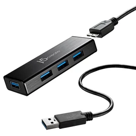 j5create JUH340 USB 3.2 Gen 1 (3.1 Gen 1) Micro-B 5000 Mbit/s Fekete
