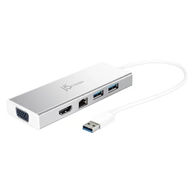 j5create JUD380 Vezetékes USB 3.2 Gen 1 (3.1 Gen 1) Type-A Ezüst