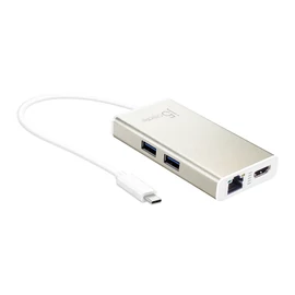 j5create JCA374 Vezetékes USB C-típus Arany, Fehér