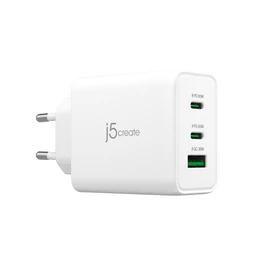 j5create JUP3365E-EN mobiltelefon töltő Headset, Kézi számítógép, Mobiltelefon, Laptop, Hordozható játékkonzol, Okosóra, Táblagép Fehér Váltakozó áram Gyorstöltés Beltéri