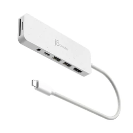 j5create JCD373EW-N hálózati csatlakozó USB C-típus 5000 Mbit/s Fehér