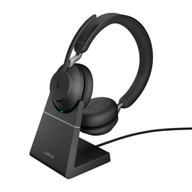 Jabra Evolve2 65 Headset Vezeték nélküli Fejpánt Iroda/telefonos ügyfélközpont USB A típus Bluetooth Dokkoló Fekete