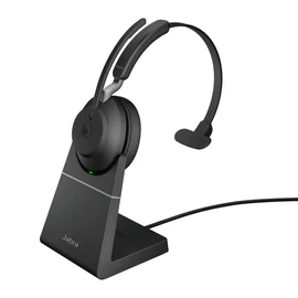 Jabra Evolve2 65 Headset Vezeték nélküli Fejpánt Iroda/telefonos ügyfélközpont USB A típus Bluetooth Dokkoló Fekete
