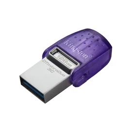 Kingston Technology DataTraveler microDuo 3C USB flash meghajtó 128 GB USB Type-A / USB Type-C 3.2 Gen 1 (3.1 Gen 1) Rozsdamentes acél, Lila