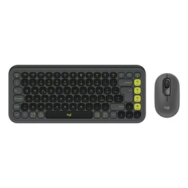 Logitech POP Icon Combo vezeték nélküli billentyűzet és egér, olasz (QWERTY), grafit-zöld (920-013115)