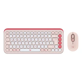 Logitech POP Icon Combo vezeték nélküli billentyűzet- és egérkészlet, német kiosztás, rózsaszín (920-013108)