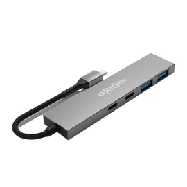 Origin Storage OS-HUB-USB3/C dokkoló állomás és port replikátor Vezetékes USB 3.2 Gen 1 (3.1 Gen 1) Type-A + Type-C Szürke