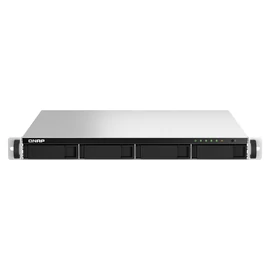 QNAP TS-464U-RP NAS Rack (1U) Intel® Celeron® N5095 8 GB DDR4 0 TB QNAP Turbo System Alumínium, Fekete