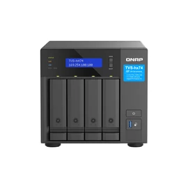 QNAP TVS-H474 NAS Tower Intel® Pentium® G7400 8 GB DDR4 0 TB QuTS hero Fekete