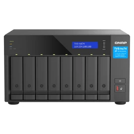 QNAP TVS-h874 NAS Tower Intel® Core™ i5 i5-12400 32 GB DDR4 0 TB QuTS hero Fekete