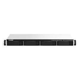 QNAP TS-464eU NAS Rack (1U) Intel® Celeron® N5095 8 GB DDR4 0 TB QNAP Turbo System Alumínium, Fekete