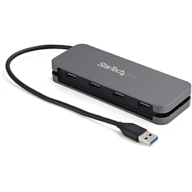 StarTech.com HB30AM4AB hálózati csatlakozó USB 3.2 Gen 1 (3.1 Gen 1) Type-A 5000 Mbit/s Fekete, Szürke