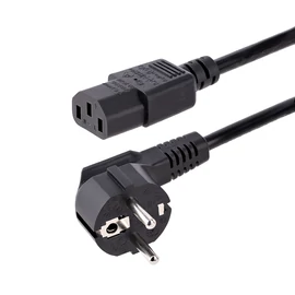 StarTech.com 713E-1M-POWER-CORD tápkábel Fekete CEE7/7 C13 csatlakozó