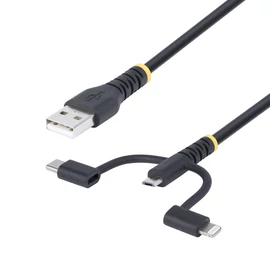 StarTech.com RLTCUB1MBK USB kábel USB 2.0 1 M USB A Micro-USB B Fekete