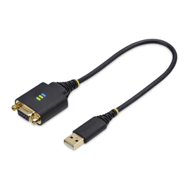 StarTech.com 1P1FFCN-USB-SERIAL soros kábel Fekete 0,3 M USB A típus DB-9