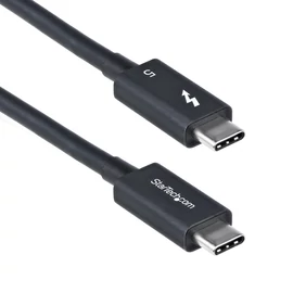 StarTech.com TBLT5MM50CM240W Thunderbolt kábel 0,5 M 80 Gbit/s Fekete