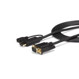 StarTech.com HD2VGAMM10 video átalakító kábel 3 M VGA (D-Sub) HDMI + Micro USB Fekete