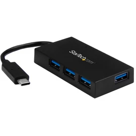StarTech.com HB30C4AFS hálózati csatlakozó USB 3.2 Gen 1 (3.1 Gen 1) Type-C 5000 Mbit/s Fekete