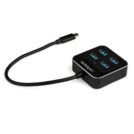 StarTech.com HB31C4AB hálózati csatlakozó USB 3.2 Gen 2 (3.1 Gen 2) Type-C 10000 Mbit/s Fekete