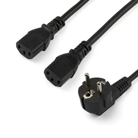 StarTech.com PXT101YEU2M tápkábel Fekete 2 M CEE7/7 2 x C13 csatlakozó