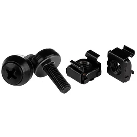 10-32 RACK SCREWS AND NUTS - 50 PACK - BLACK