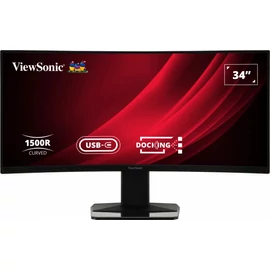 ViewSonic VG3419C 34” UWQHD ultraszéles ívelt monitor beépített dokkolóállomással