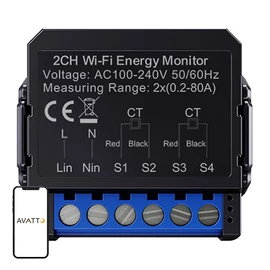 Avatto WiFi WPM16-2 intelligens kétirányú energia-mérő