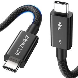 BlitzWolf BW-HDC8 USB-C-USB-C kábel, 240W, 0,5m (fekete)