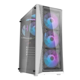 Darkflash DK352 Plus számítógépház + 4 ARGB ventilátor (fehér)