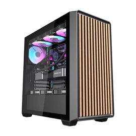 Darkflash DS900WD számítógépház (fekete) + 4 ventilátor